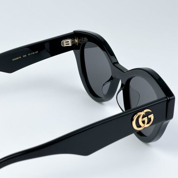Gucci GG0957S 002 BRAND NEW Sunglasses Black Grey Unisex Oval main image 11